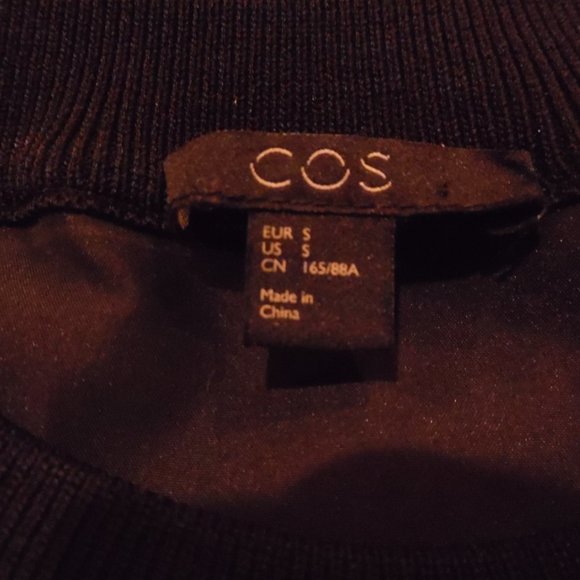 COS Black Casual Sweater Knit Cotton Contrast Panel Sheath Casual Comfort Dress - Picture 11 of 12